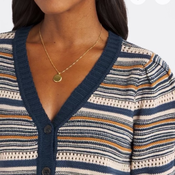 DR2 Puff Sleeve Striped Cardigan - Picture 3 of 11